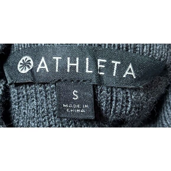 Athleta Mesa Hybrid Sweater Dress Turtleneck Wool Size Small Black Minimalist - Picture 7 of 10